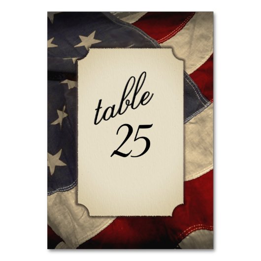 Numéro de table Drapeau Américain en détresse (Par défaut)