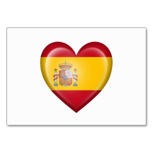 Numéro De Table Drapeau cardiaque espagnol en blanc