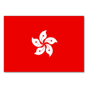 Numéro De Table Drapeau de Hong Kong Orchidée blanche en rouge