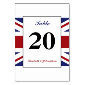 Numéro De Table Drapeau Union Jack Mariage britannique (Dos)