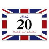 Numéro De Table Drapeau Union Jack Mariage britannique (Devant)