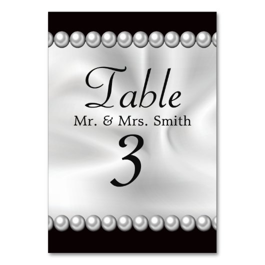 Numéro De Table Draperie classique avec perles (Par défaut)