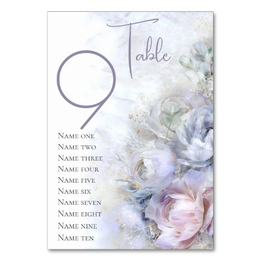 Numéro De Table Dreamy Pastel Peonies Floral (Par défaut)