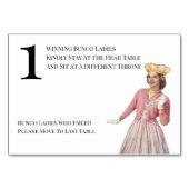 Numéro De Table Drôle Queen Table One Bunco (Dos)