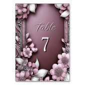 Numéro de table du cadre de fleurs rose (Dos)