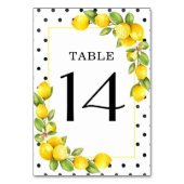 Numéro de table du citron de taille principale (Dos)