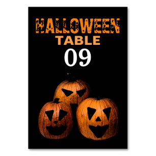 Numéro de table du Citrouille Halloween