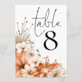 Numéro de table du feuillage floral d'automne (Dos)