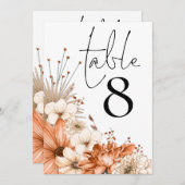 Numéro de table du feuillage floral d'automne (Devant / Derrière)