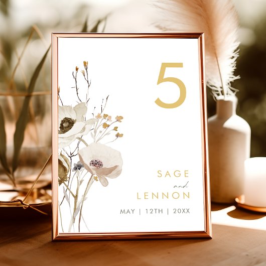 Numéro de table du Fleur sauvage lunaire
