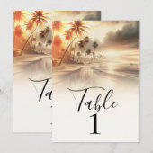 Numéro de table du lever de soleil sur la plage av (Devant / Derrière)