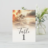 Numéro de table du lever de soleil sur la plage av (Debout devant)