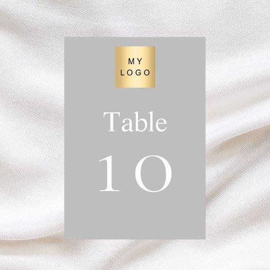 Numéro de table du logo de l'entreprise blanche en