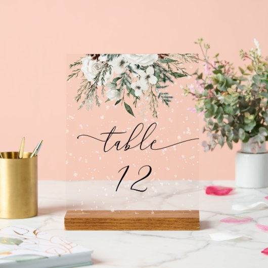 Numéro de table du mariage à feuillage persistant (Mariage)