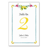 Numéro de table du mariage Amalfi lemons (Dos)