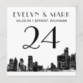 Numéro de table du Mariage blanc noir de la ligne  (Devant)