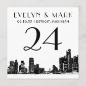 Numéro de table du Mariage blanc noir de la ligne  (Dos)