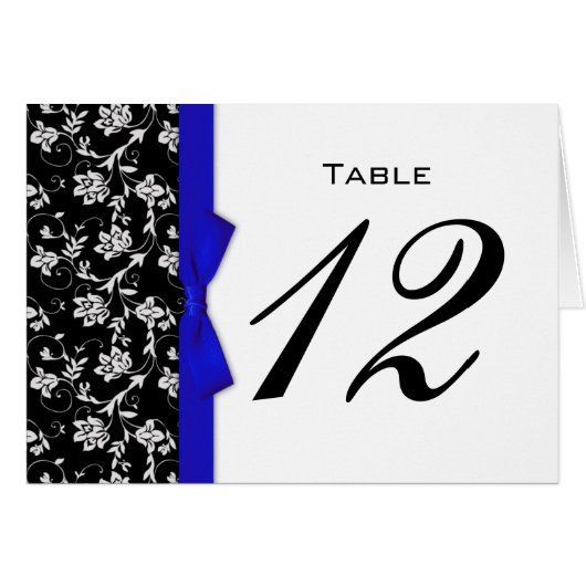 Numéro de table du Mariage Bleu Bow (Devant horizontal)