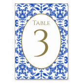 Numéro de table du Mariage bleu italien (Dos)