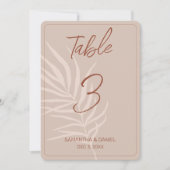 Numéro de table du Mariage Boho (Devant)