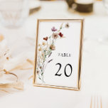 Numéro de table du Mariage Boho<br><div class="desc">Numéro de table du Mariage Boho. Cette carte de table de mariage élégante et élégante propose de magnifiques fleurs sauvages aquarellés peints à la main, disposés comme un joli bouquet parfait pour le printemps, l'été ou les mariages de automne. Recherchez les éléments correspondants dans la collection de Mariages de Fleur...</div>