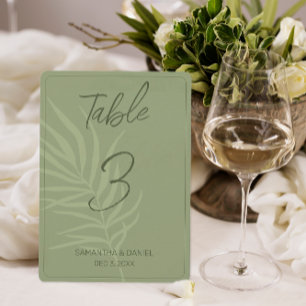 Numéro de table du Mariage Boho