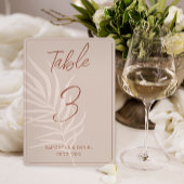 Numéro de table du Mariage Boho