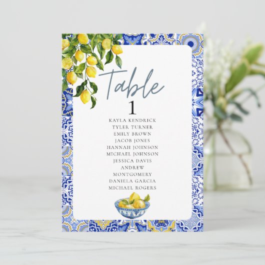 Numéro de table du Mariage citron - Tableau de siè (Debout devant)