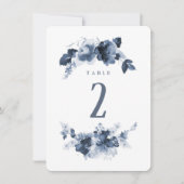 Numéro de table du Mariage d'aquarelle bleue (Devant)