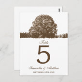 Numéro de table du Mariage de automne de chêne Bro (Devant / Derrière)