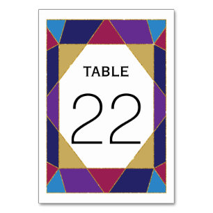 Numéro de table du mariage de bijou de bloc de cou