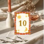 Numéro de table du Mariage de Boho Super coloré ré<br><div class="desc">Mariage Boho Super coloré rétro</div>