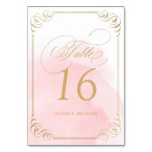 Numéro de table du mariage de calligraphie en or (Dos)