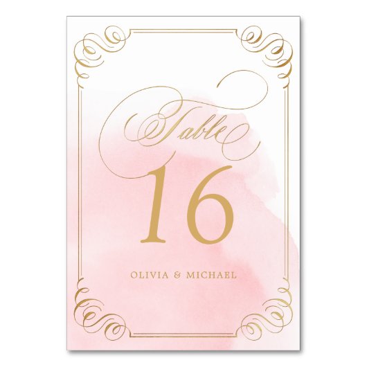 Numéro de table du mariage de calligraphie en or (Par défaut)