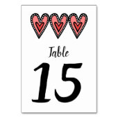 Numéro de table du Mariage de coeur d'amour person (Dos)