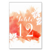 Numéro de table du mariage de corail d'aquarelle m (Dos)