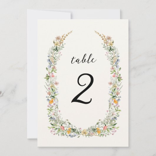 Numéro de table du Mariage de couronne fleur sauva (Devant)