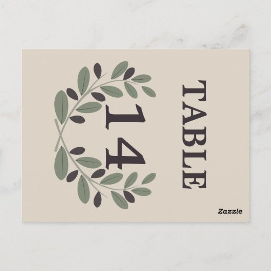 Numéro de table du mariage de la couronne de branc (Dos)