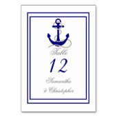 Numéro de table du mariage de l'ancre du bateau (Dos)