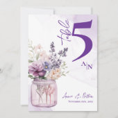 Numéro de table du Mariage de monogramme floral vi (Devant)
