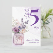 Numéro de table du Mariage de monogramme floral vi (Debout devant)