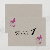 Numéro de table du Mariage de papillon de Parties  (Devant / Derrière)