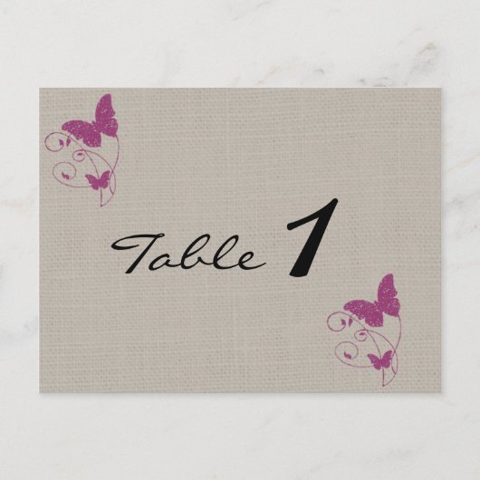 Numéro de table du Mariage de papillon de Parties  (Devant)