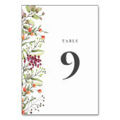 Numéro de table du Mariage de prairie fleur sauvag (Dos)