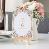 Numéro de table du Mariage de prairie Fleur sauvag