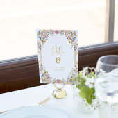 Numéro de table du Mariage de prairie Fleur sauvag