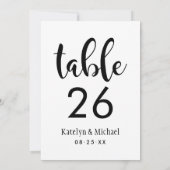 Numéro de table du Mariage de script manuscrit noi (Dos)