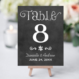Numéro de table du Mariage de tableau de bord de s