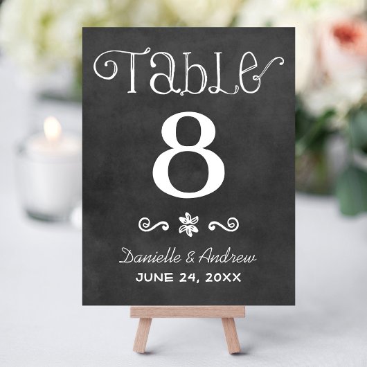 Numéro de table du Mariage de tableau de bord de s