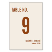 Numéro de table du Mariage de typographie Boho Sim (Dos)